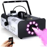TCFUNDY Fog Machine with Lights, 1500W Smoke Machine RGB 9 LED Lights for DJ Halloween Wedding Party Stage with Remote Control&hellip;