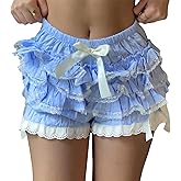 NVRENJIA Women Lolita Bloomers Y2k Ruffle Pumpkin Panties Lace Trim Cute Shorts Layered Bottom Fairy Sweet Pettipants