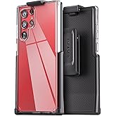 Encased Clear Back for Samsung Galaxy S22 Ultra Belt Clip Case, Slim Protective Phone Cover with Holster (S22 Ultra)