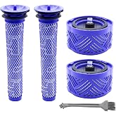 KENSHIRE 4 pack Vacuum filter replacement 2 Post filters 2 Pre-Filters compatible with Dyson V6 hepa filters Absolute total clean parts replacement for cordless vacuums