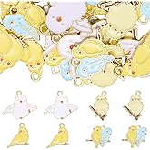 COGCHARGER 40Pcs 4 Style Brid Charms for Jewelry Making Bulk Cute Alloy Enamel Colorful Sparrow Charms Lucky Flying Animal Pendants for Bracelet Necklace Earring Keychain DIY Supplies