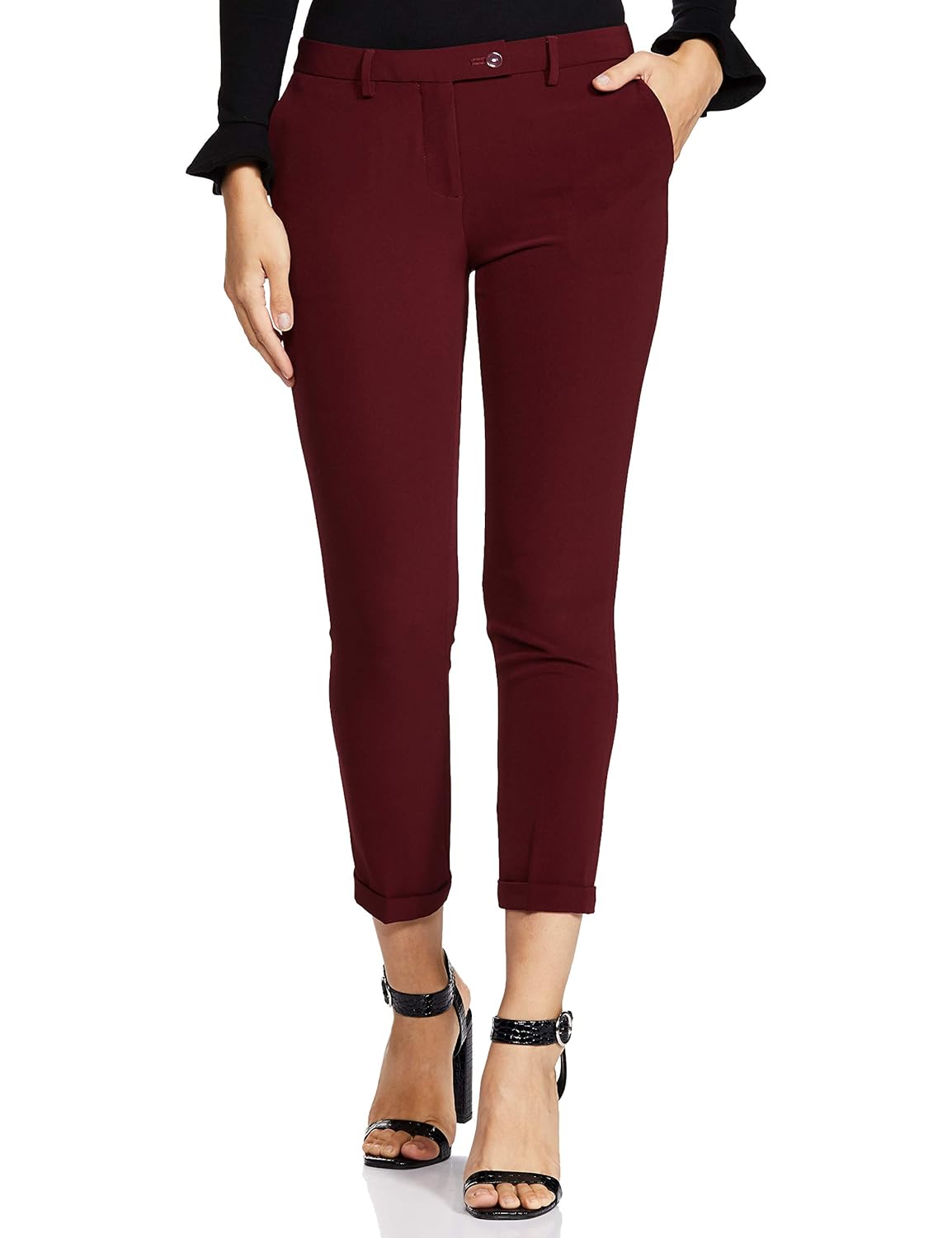 Buy Van Heusen Woman Women's Relaxed Fit Pants (VWTFFRGH744587_Maroon