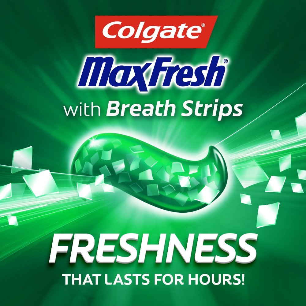 Colgate Max Fresh Whitening Toothpaste with Breath Strips, Clean Mint - 6 ounce (4 Pack) : Beauty