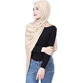 PeacePray Luxury Silky Satin Hijab for Women, Shimmer Crinkle Muslim Head Scarf, Graceful Feminine Charm