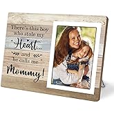 KLYTINK Mommy Gifts Picture Frame, Mom Photo Frame, Pregnancy Announcement Gifts, Birthday Christmas Gift for Mother from Son, There's This Boy Who Stole My Heart (Mommy, 4 x 6 Photo)