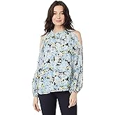 Vince Camuto Cold-Shoulder Long Sleeve Blouse w/Neck