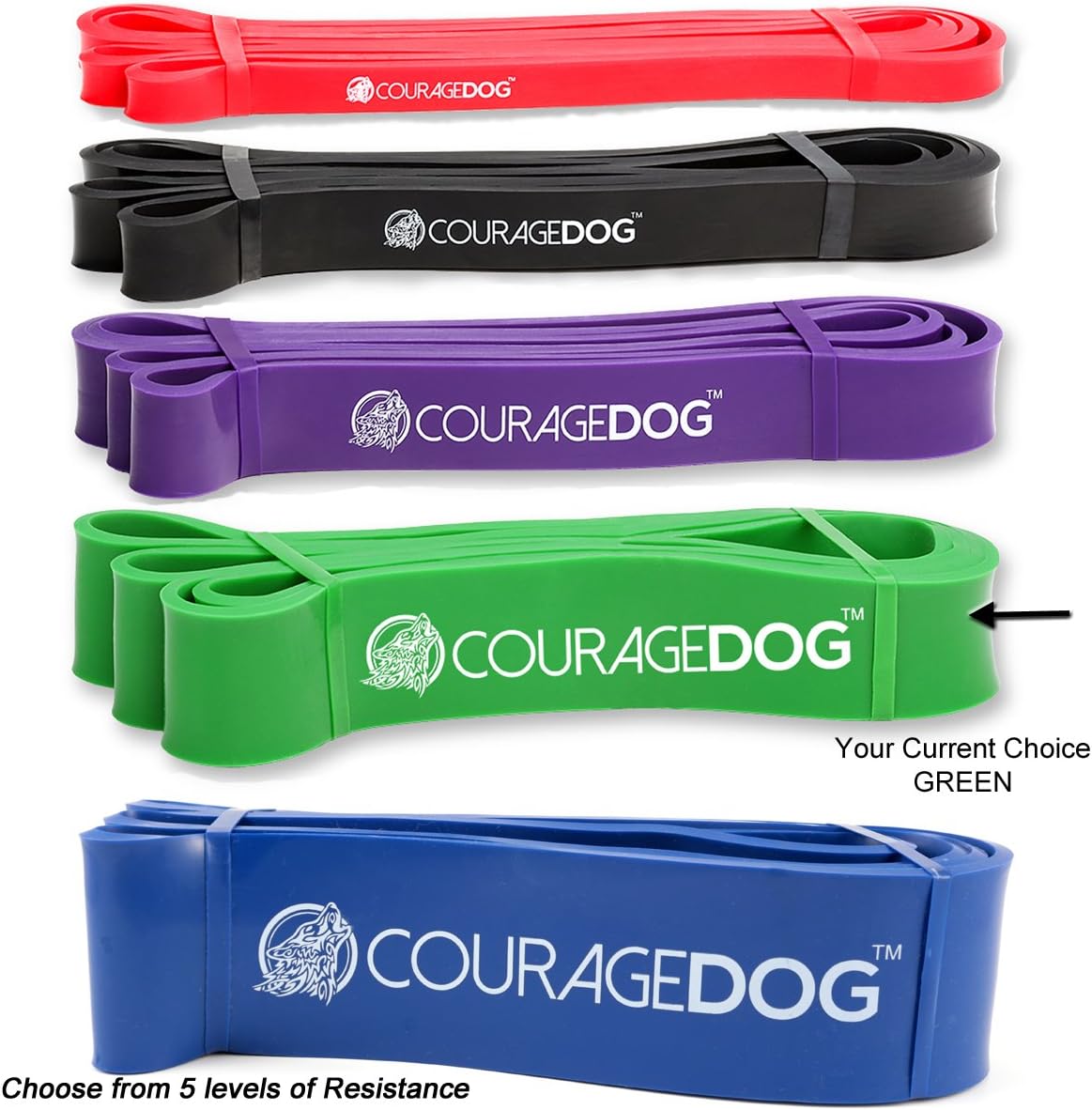 Assisted Pull Up Bands for Crossfit Powerlifting Strength and Mobility INCLUDES EXERCISE GUIDE (sent as PDF) from CourageDOG