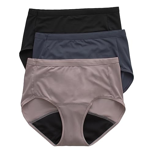 Hanes Women's Fresh & Dry Light Period Underwear, 3-Pk Brief