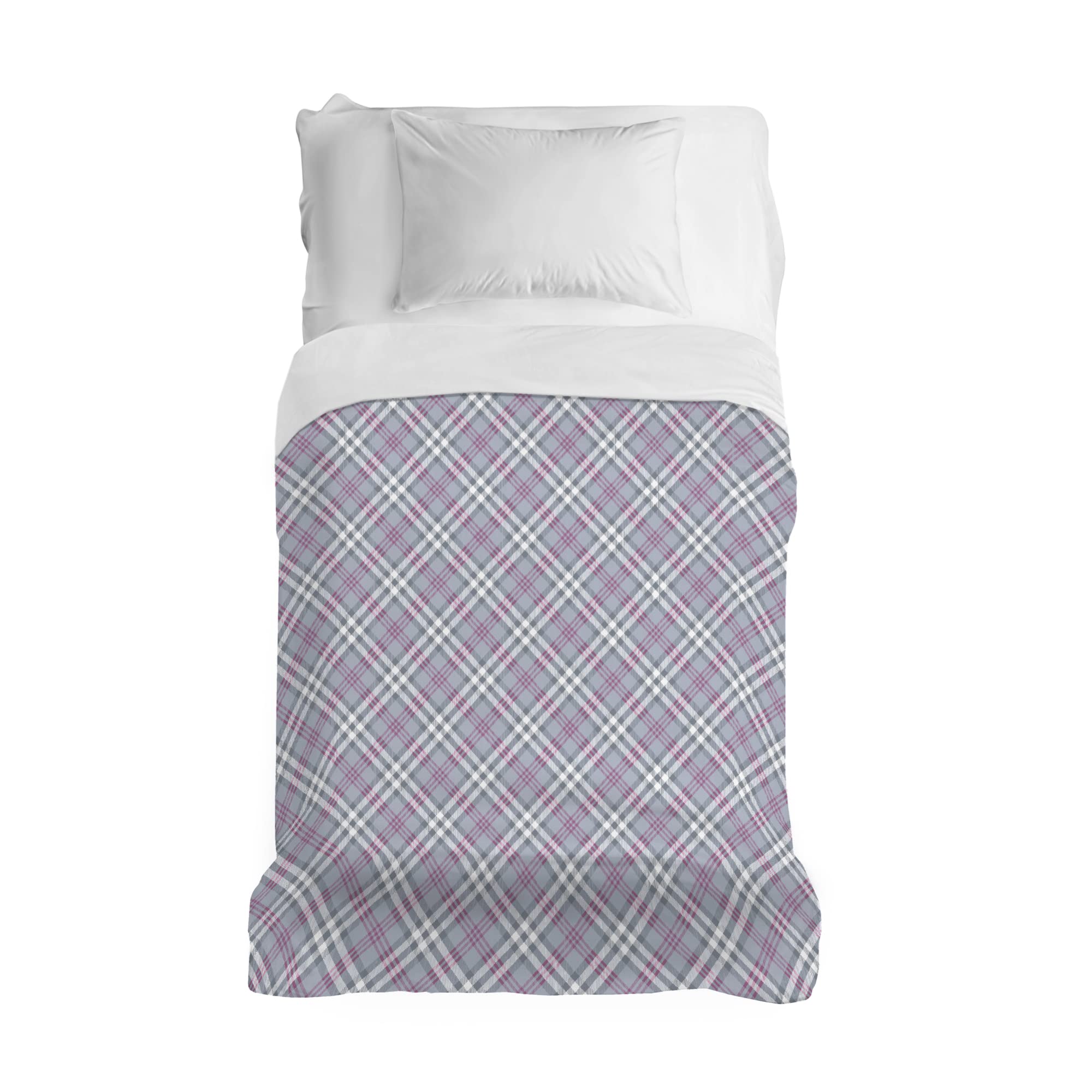 PENSIERI DELICATI Bedspread 170 x 280 cm, Single 100% Cotton Pique, Ideal as a Furnishing Blanket, Single Bed Blanket, Pink Scotty Pattern, 100% Made in Italy — image 1