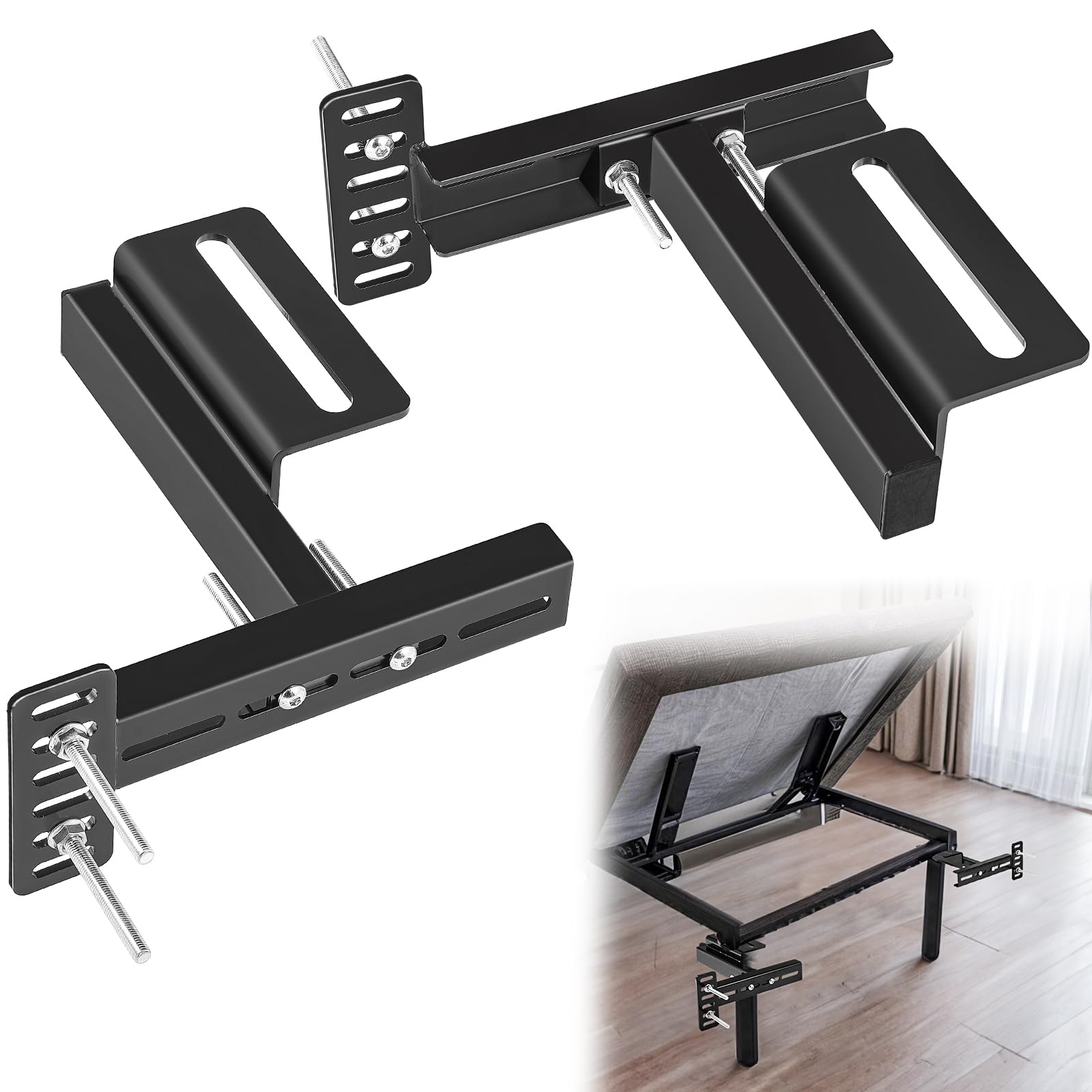 Photo 1 of TOPTGO Headboard Bracket Kit for Adjustable Bed Base,Headboard Brackets for Metal Bed Frame,Footboard Extension Kit for Twin, Full ,Queen ,King Size Bed