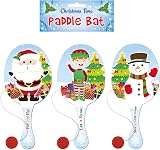HENBRANDT Wooden Christmas Paddle Bat and Ball Game Kids Unisex Party Favor view 3