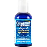 OmniBlue Ocean Minerals, Liquid Magnesium &amp; Trace Minerals, 2 fl oz | Sourced from the Southern Ocean, 12-serving liquid electrolyte concentrate, Remineralizes RO water, 420 mg magnesium.