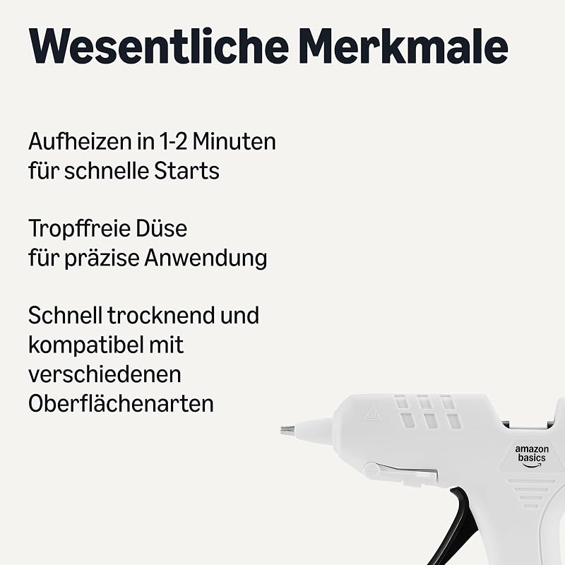 Heißklebepistolen-Set mit 30 Klebestiften, 20 W, EU-Stecker, Weiß