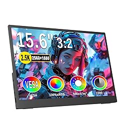2.5K Portable Monitor 15.6inch UHD 2560 * 1680 for