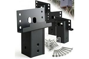 Noliven Deer Stand Brackets, 4 Pack 4"x4" Outdoor Metal Compound Angle Brackets, Double Angle 2mm Thick Steel Brackets, for D