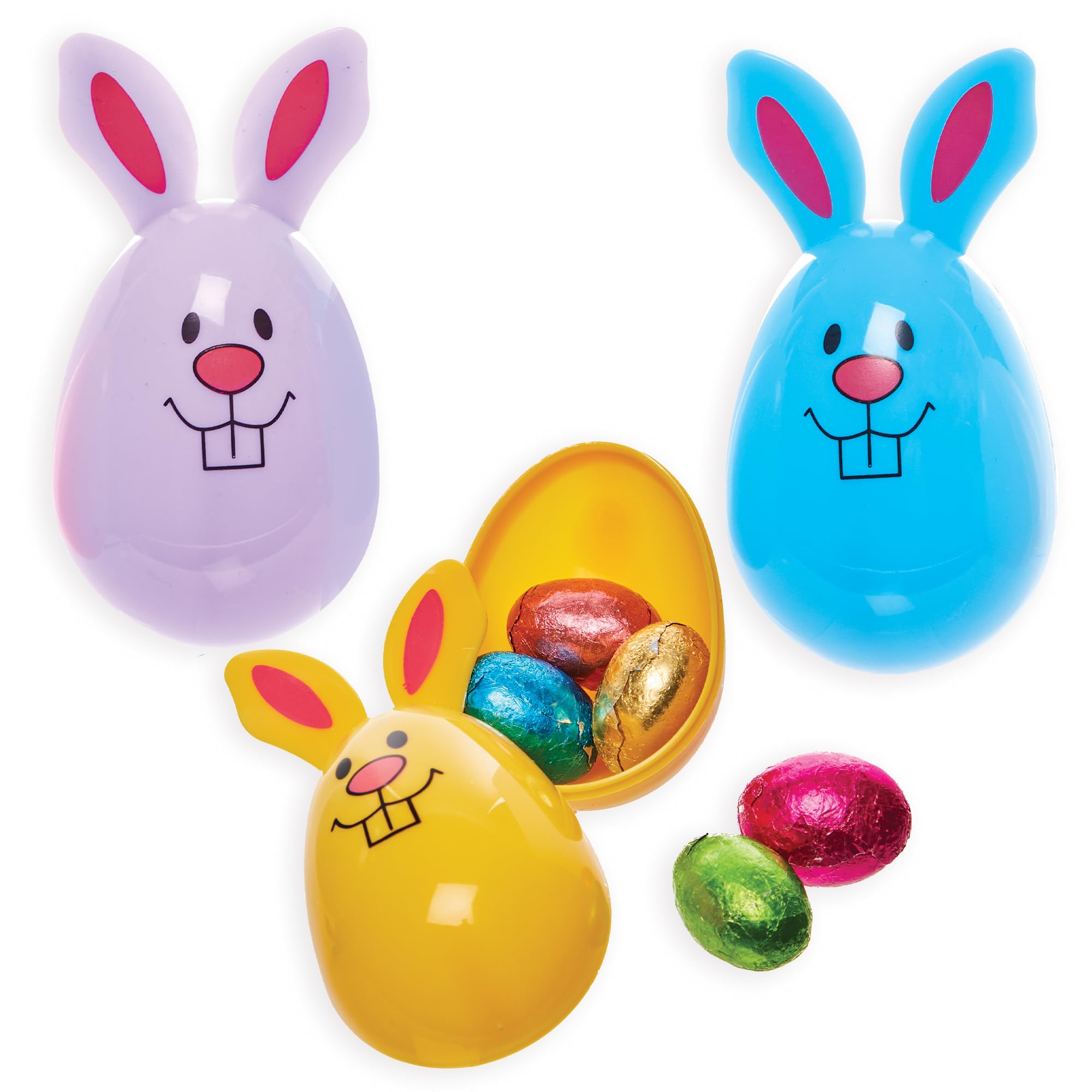 Baker Ross FN005 Easter Bunny Eggs - Pack of 12, Easter Party Bag Fillers for Kids