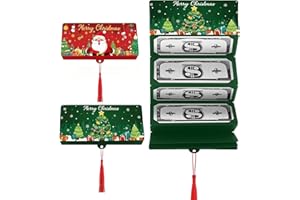 HiSweetHome 2Pc Christmas Money Holder or Cash Gift Envelope with 10 Slots Xmas Cash Gifts Surprise Cash Envelope, for Cash C