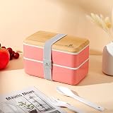 Sinnsally 1400ml Bento Box Lunch Box Pink with Compartments Leak-Proof view 5