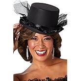 Forum Novelties FN73172 Gothic Tulle Top Hat, One Size, Black, Pack of 1