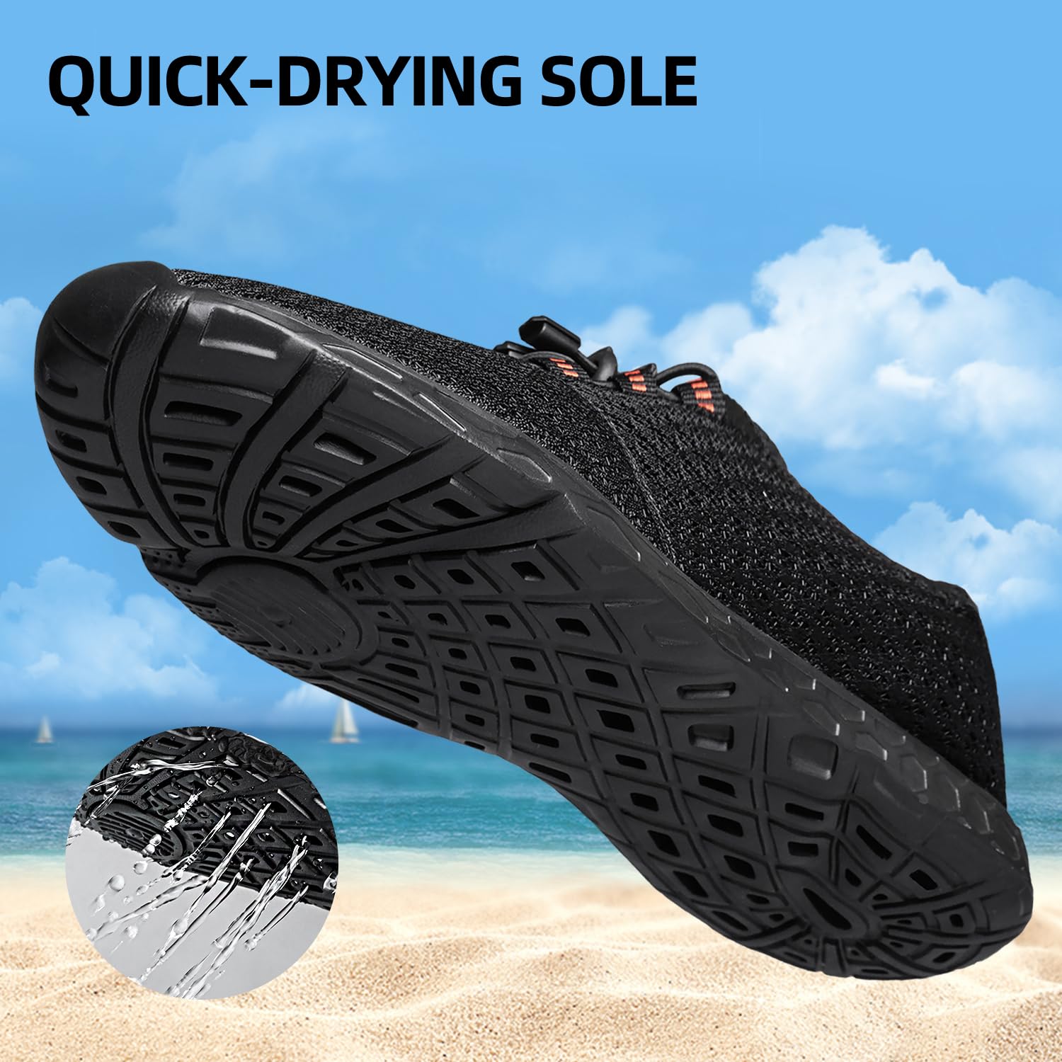 DOUSSPRT Men's Water Shoes Quick Drying Sports Aqua Shoes