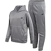 New Balance Boys Sweatsuit Set - 2 Piece Tech Fleece Hoodie Sweatshirt and Jogger Sweatpants Tracksuit Set for Boys (2T-16)