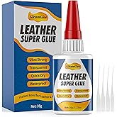 Super Glue for Leather – Clear, Waterproof Adhesive for Leather Repair on Shoes, Sofas, Furniture, Car Seats, Bags & More – U