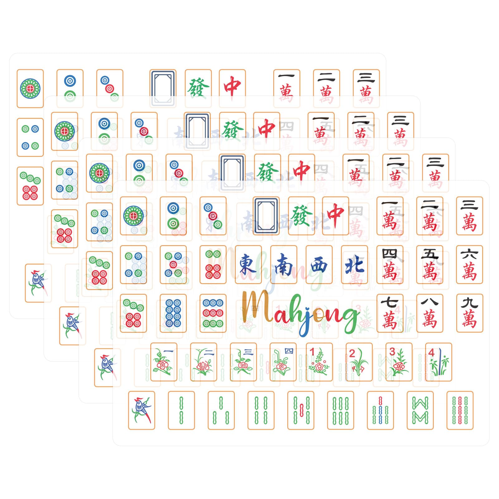 BOXOB 4pcs Mahjong Tile Mixer Shuffler, Fast Plastic Mahjong Shuffler Cards Mixing Tool for Shuffling Tile Portable Accessories Gifts for Lovers Playing Game