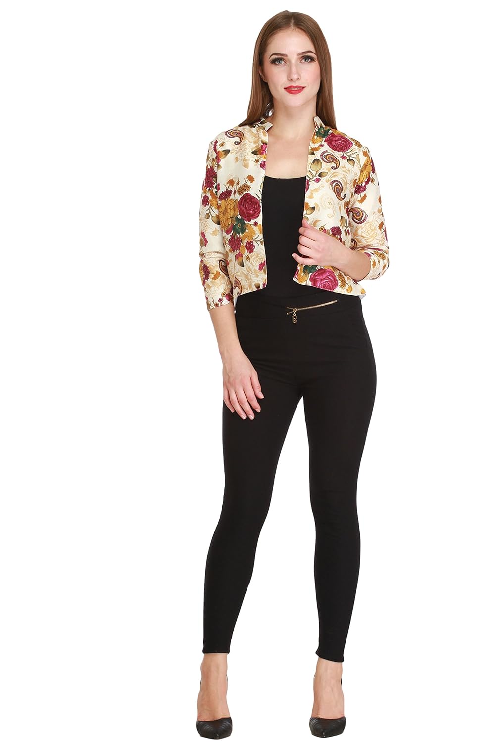 cottinfab women rayon multicolor jacket