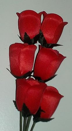 Amazon Com 6 Handmade 1 2 Open Wooden Red Roses Home Kitchen