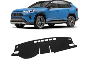 KUST Car Dash Cover Mat for Toyota RAV4 2019-2024 2025 Left Hand Driving Non-Slip Dashboard Cover Interior for RAV4 Accessories Custom Fit Dash Mat Sunshade Windshield Glare Black