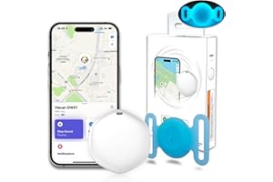 BINGOLAR GPS Tracker for Dogs, Mini GPS Cat Tracker, Dog Tracking tag with Holder, No Monthly Fee,Work with Apple Find My(iOS Only),Dog Tracking Device,Anti-Lost,Finder Tag for Vehicles/Pets/Kids/Items (Blue)