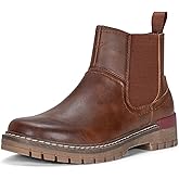 VEPOSE Women's Chelsea Boots, 9519 Slip on Platform Chunky Heel Round Toe Ankle Boot with Elastic Band