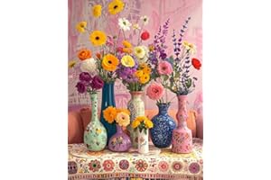 APCUFIR Paint by Numbers for Adults Beginner, Flowers Adult Paint by Number Kits on Canvas, DIY Acrylic Watercolor Oil Paint by Number for Adults for Home Decor Gift 16x20 Inch (40x50cm)