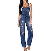 Hybrid & Company Women Denim Shorts Rompers Sleeveless Adjustable Strap Overalls Cross Back Jumpsuit