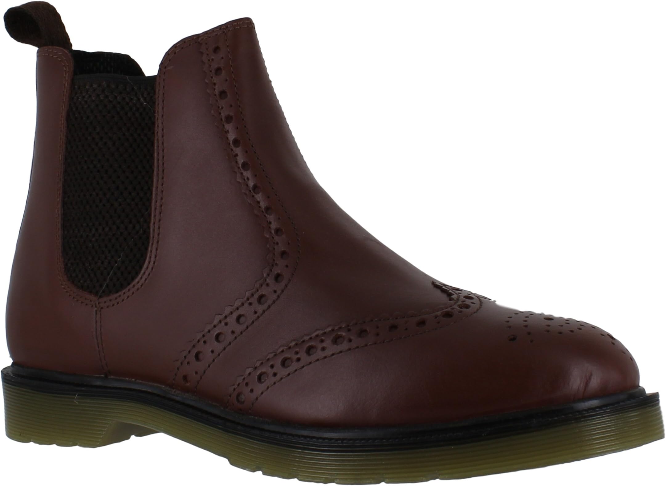 Oaktrak Belper Mens Leather Chelsea Brogue Pull On Slip On Boots