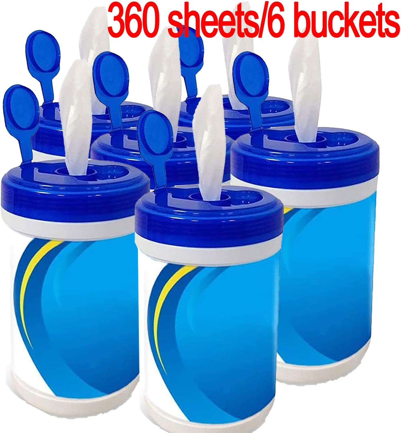 360 Sheets 𝐃isinfectant 𝐖ipes Portable 75% 𝐀lcohol 𝐖et 𝐖ipes 𝐀ntiseptic Cleaning 𝐒terilization 𝐖ipes for Tourism, Hotel, Restaurant, Home, Office, Car, 60 Sheets/Bucket