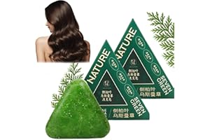 Nature Triangle Shampoo Bar, Usman Grass 𝐒hampoo Bar, Nature Seven Green Soap Shampoo, Calming & Strengthens Hair for Women 