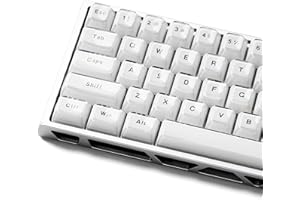 XVX White Crystal Jelly Keycaps, Clear Translucent Keyboard Keycaps OEM Profile Keycap Set Compatible with 61/68/84/87/98/100