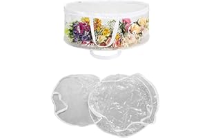 TOPYOND Transparent Round Wreath Storage Bag 60x20cm with Reinforced Handle and Double Zippers,Thick PVC Material Christmas Wreath Storage Ornament Wreath Storage Box Container Bag