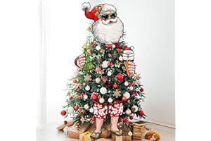 Auirre Santa Claus Beach Christmas Tree Topper Head Arms and Legs, Xmas Tree Ice Cream Tropical Coastal July Decorative Tree Ornament Decor, Summer Holiday Indoor Home Decoration Hawaii Party Supplies