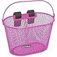 ANZOME Kids Bike Basket, Bicycle Basket for Boy and Girl, Waterproof Metal Wire Children's Bicycle Basket, Suitable for Most Children's Bicycles and Kids Tricycles