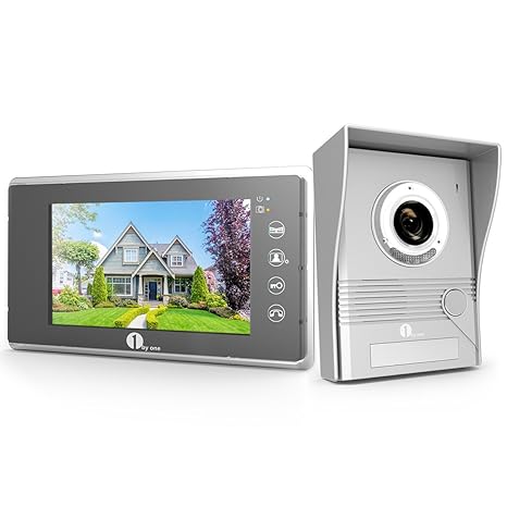 1byone 7 Zoll Video Türsprechanlage LCD Monitor Videoüberwachungsanlage