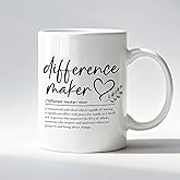 LADOCK Difference Maker Gift Mug, Thank You Gifts for Women Men Ceramic Coffee Mug, Appreciation Gifts for Coworker Teacher Nurse Boss Mentor Leader Coffee Tea Cups 11 oz