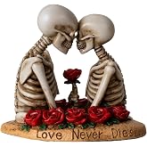 Pacific Giftware Til Death Do Us Part Skeleton Couple Figurine Love Never Dies Rose Statue Ideal for Wedding or Gothic Home Decor 4.3