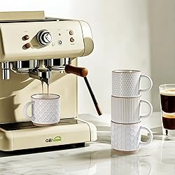 GBHOME 6OZ Stackable Coffee Mugs, Ceramic Coffee