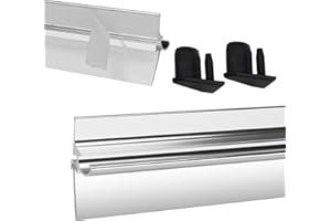 3MIRRORS 25” Framed Shower Door Drip Rail with Vinyl Sweep, Chrome Shower Door Bottom Water Deflector with Drip Rail Plugs and Screws