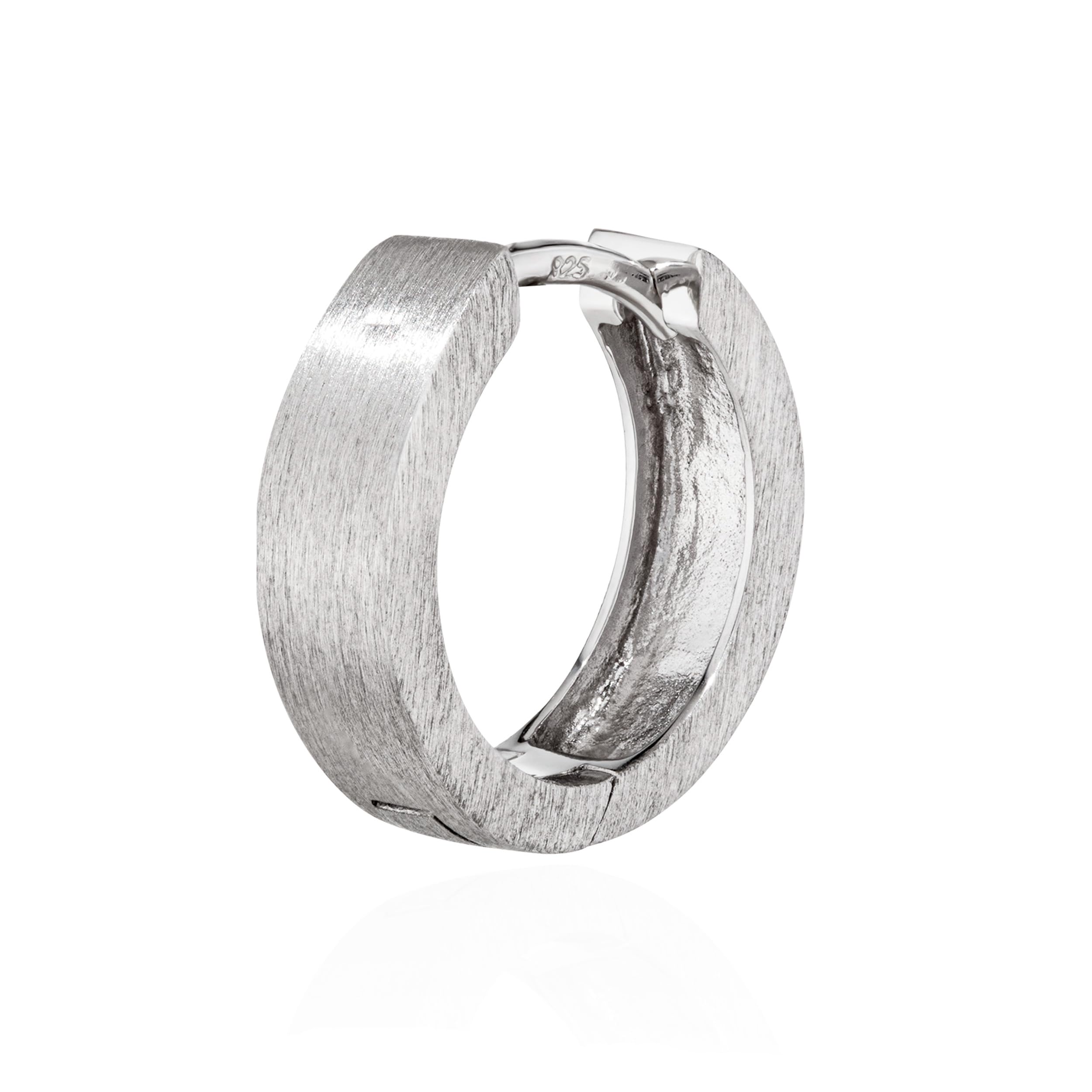 NKlaus silver single 925 sterling silver hinged earring 14,3mm matt tarnish 4796