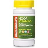 Noor Vitamins Halal Kids Multivitamin Chewable: Essential Vitamins for Immune, Bone &amp; Eye Health with Iron - Non GMO &amp; Gluten Free - Halal Vitamins 60 Count (2 Month Supply)