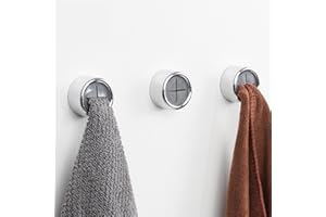 Round Adhesive Push Towel Hooks for Kitchen, Hand and Dish Towels 4 Pack-Electroplating