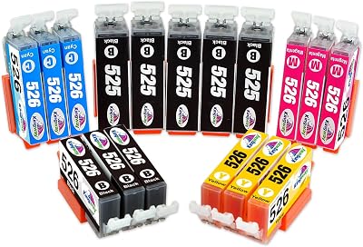 KINGWAY 17PK PGI-525 CLI-526 Ink for Canon PIXMA MG6150 MG6250 MG5150 MG5250